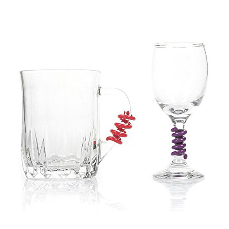 

6 шт./компл. креативные силиконовые маркеры для винных бокалов, цветные многоразовые бирки для чашек для вечеринок, свадеб, нескользящие идентификаторы напитков