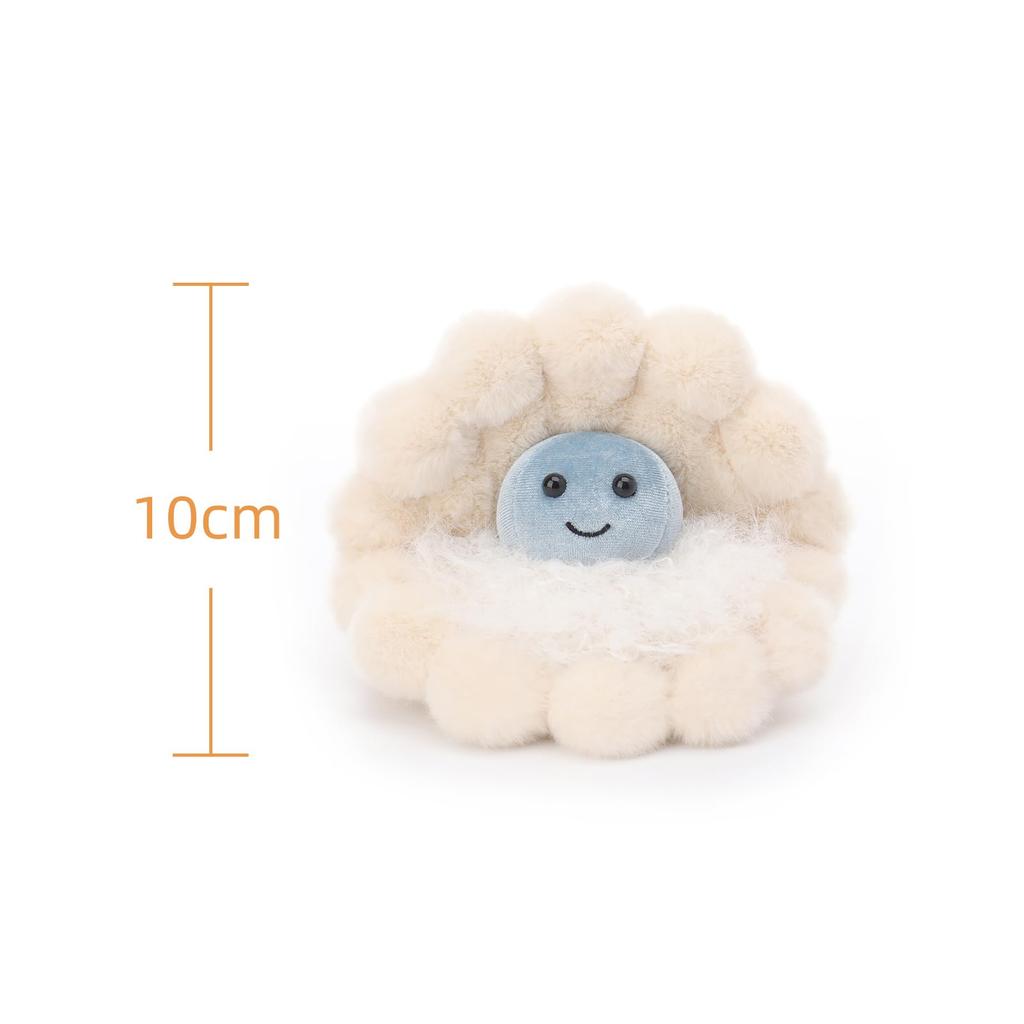 Apricot Lamb Loose Pearl Scallop Plush Toy for Kids, Soft and Cute, Fluffy Loose Pearl Scallop for Girls and Boys, 10cm