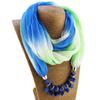 Summer Sunscreen Scarf Gradient Silk Scarf Scarf Resin Necklace Pendant Women's Jewelry Scarf