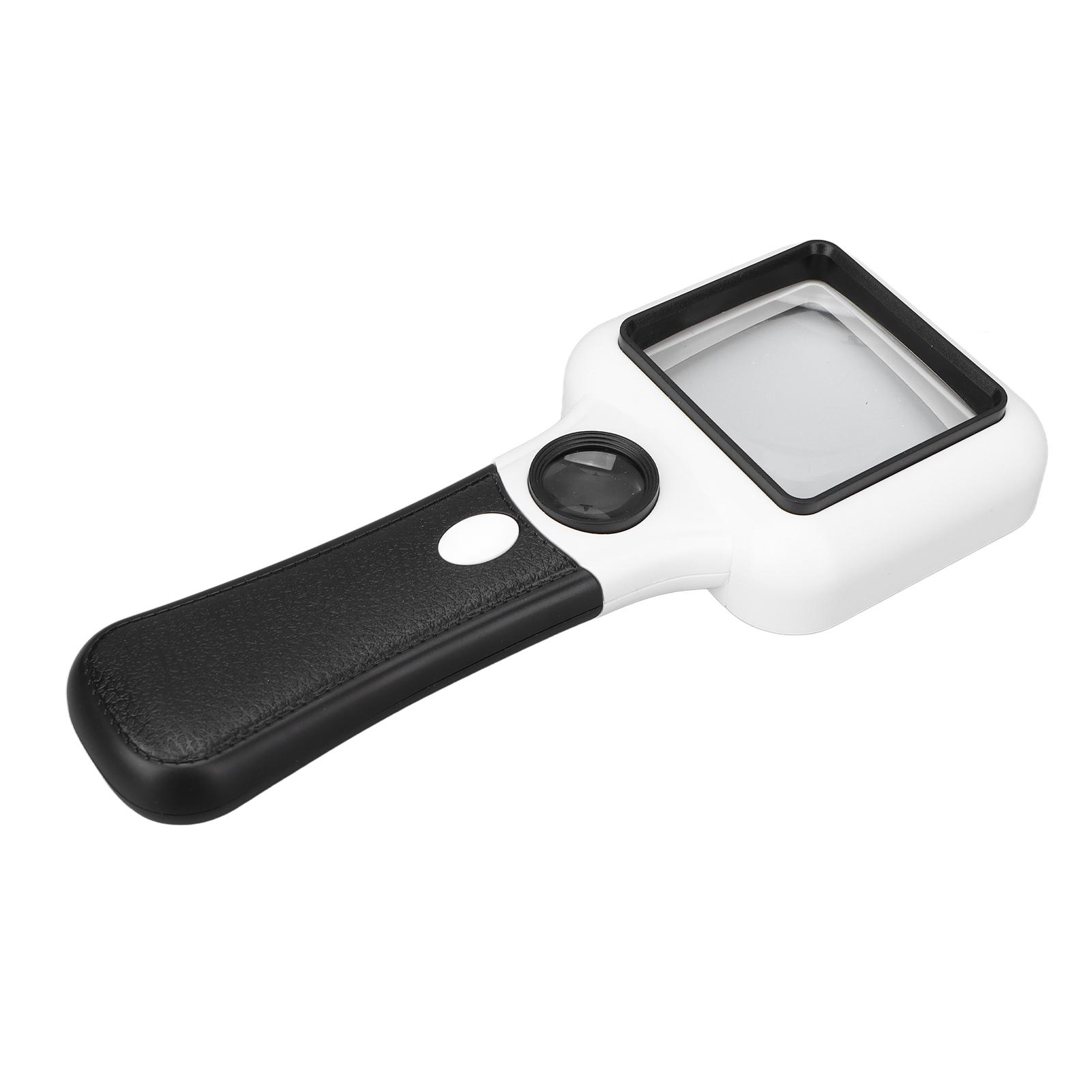 

5X 45X Handheld Magnifying Glass Reading Checking Money Identifying Jewellery Relics Magnifier with 3LED 1UV Lights for