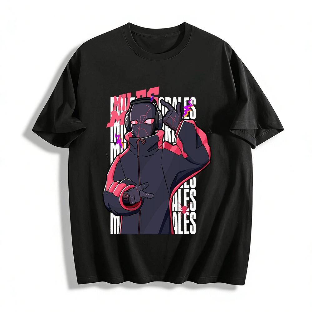 Spider-Man Miles Morales Print Casual Hoodie Pure cotton T-shirt