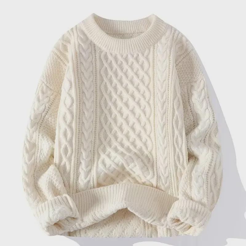 Men's Soft Knit Sweater – Trendy, Warm Round Neck Sweater for Autumn/Winter