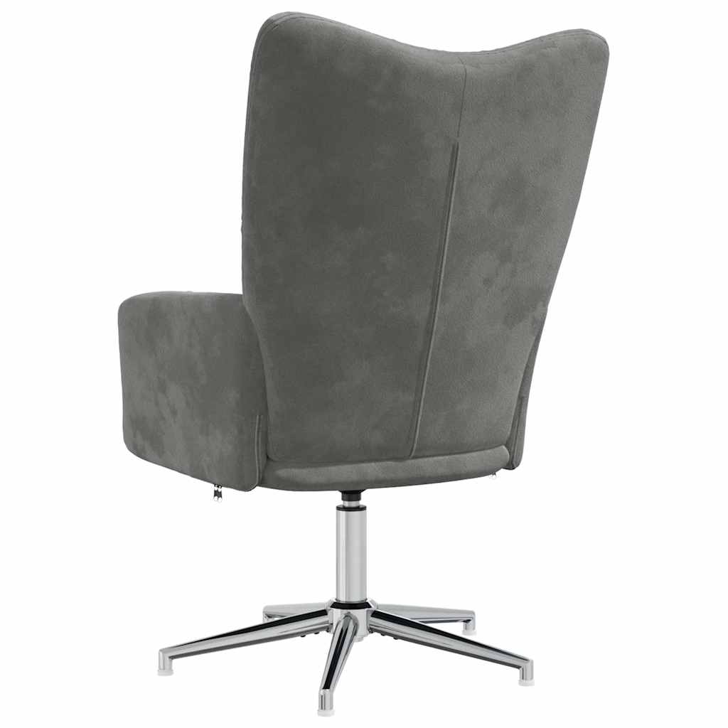 Vidaxl Fotel, Ciemnoszary, Obity Aksamitem