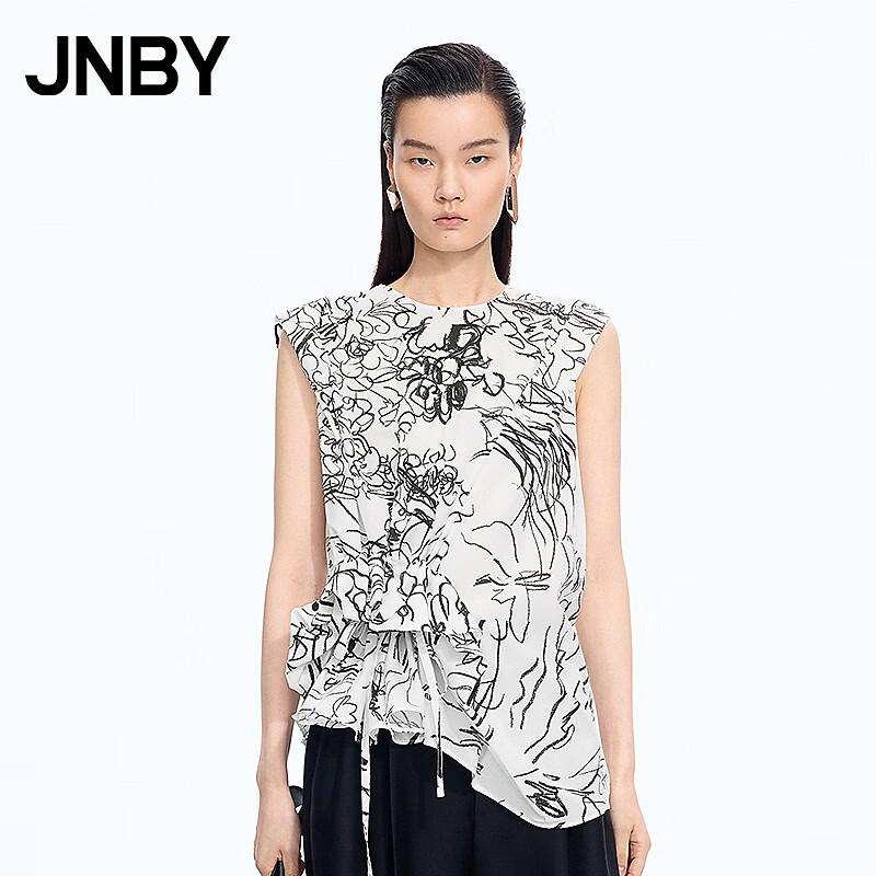 JNBY Women s Round Neck Sleeveless Printed Shirt M