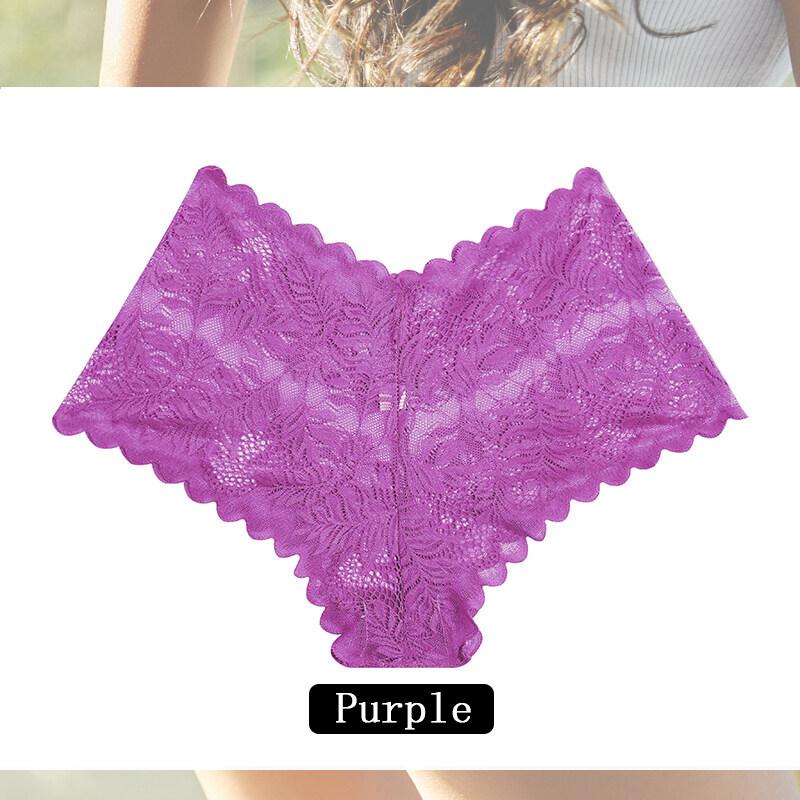 Intimo Sexy Pizzo a Vista Mutandine da Donna Floreali Tinta Unita Intagliate Slip Intimo Femminile Traspirante Lingerie da Donna