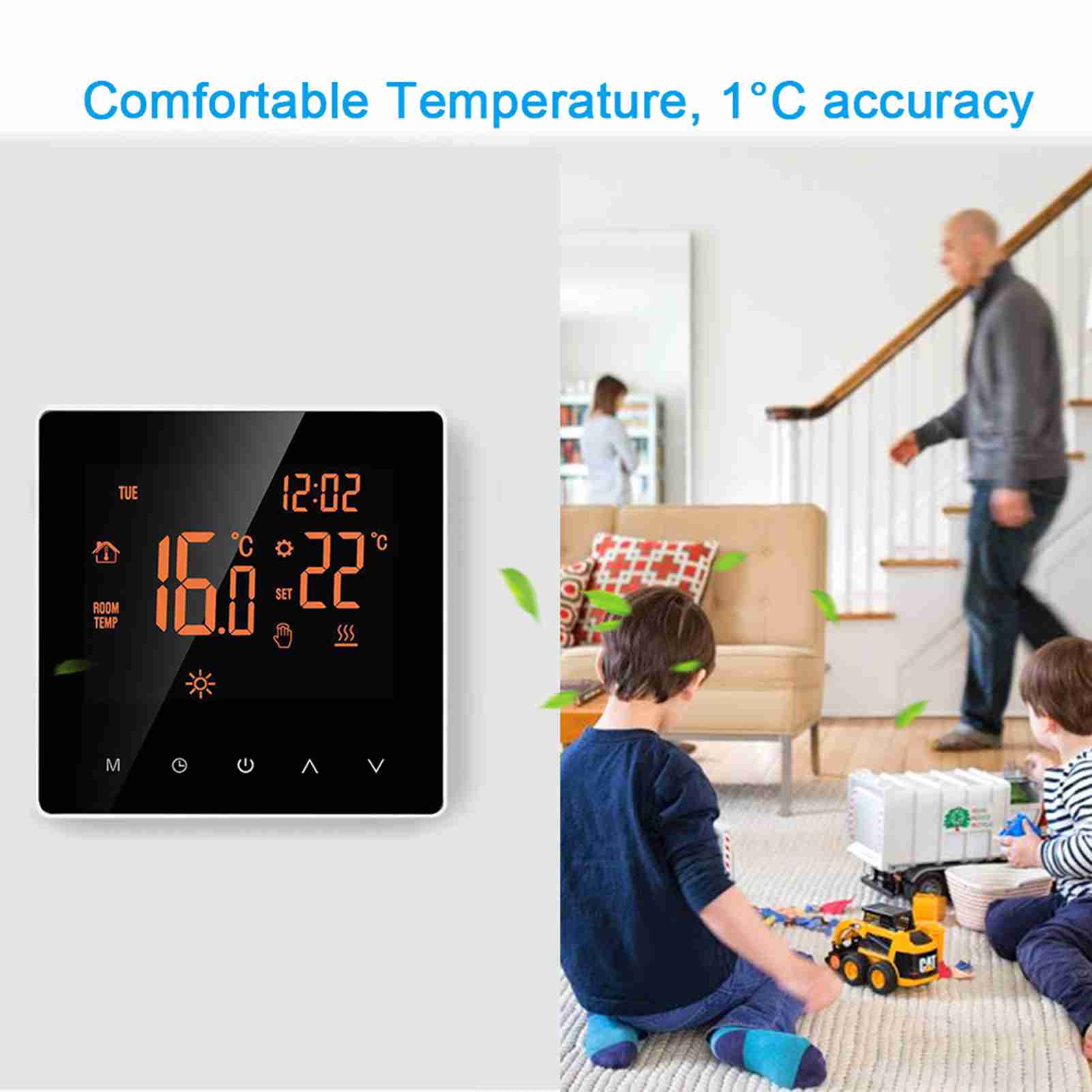 Electric Heating Thermostat 16A Weekly Programmable LCD   Digital Thermostat for Home School   Hotel