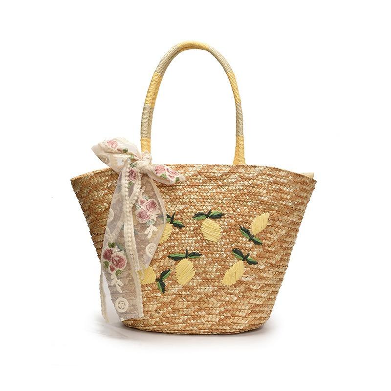 Bags Large capacity commuter versatile vacation tote woven straw shoulder tote bag seaside new beach
