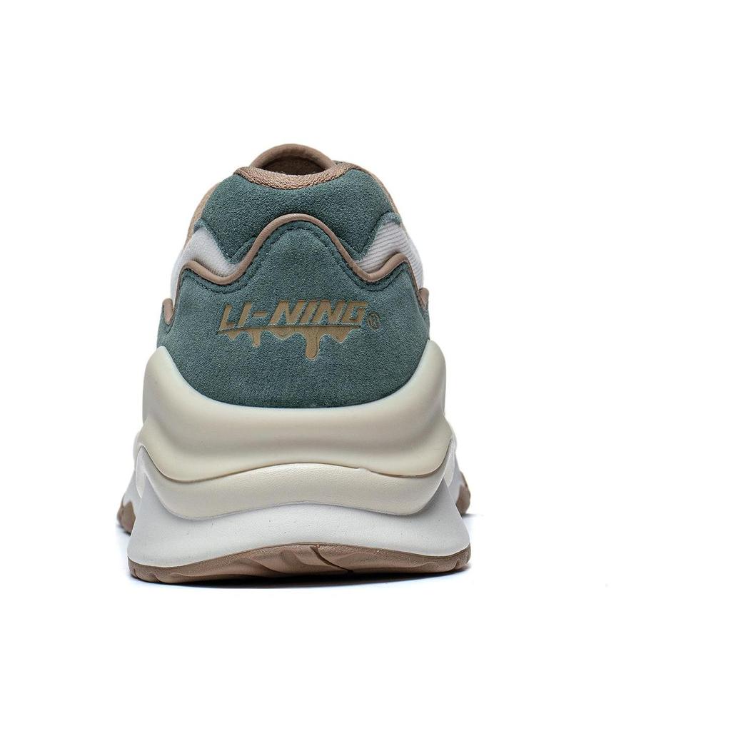 Li Ning 001 Mountains And Seas Comfortable Slip Resistant Low top Running Shoes Men's White Green AZGT073-1