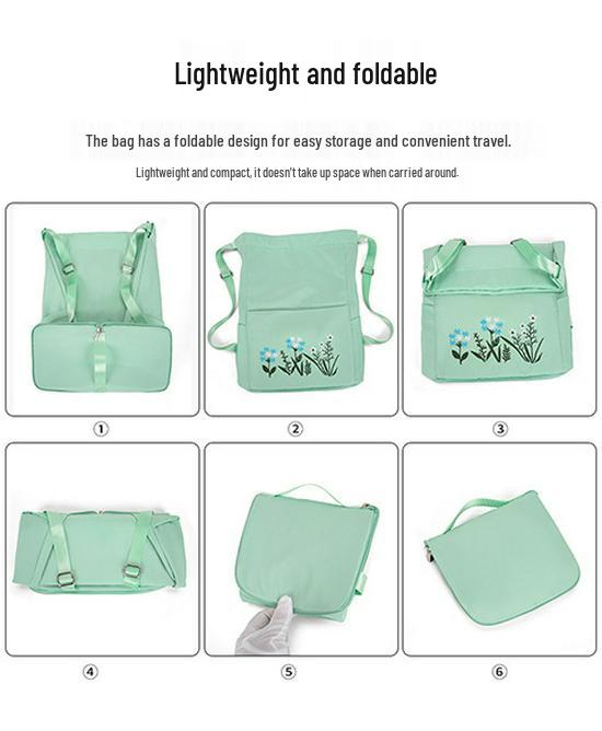 Casual Embroidered Folding Gym Backpack - Large Capacity, Wet/Dry Compartments, Ideal for Short Trips and Sports.