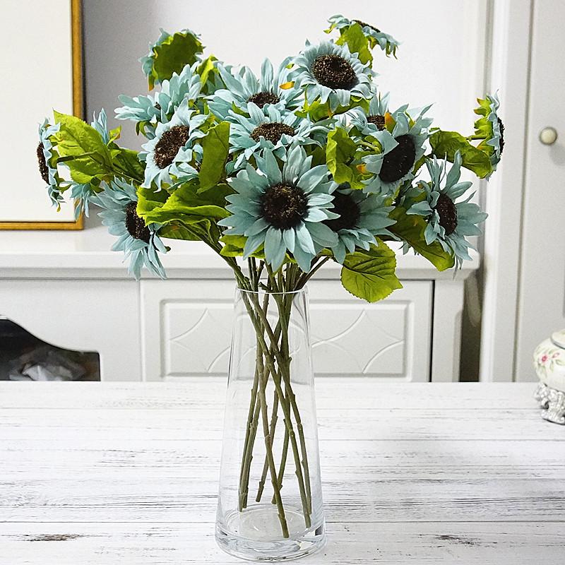 5pcs Artificial Sunflowers Branch Silk Fake Flowers Hotel Restaurant Decor Simulation Countryside Sunflower Home Decoration