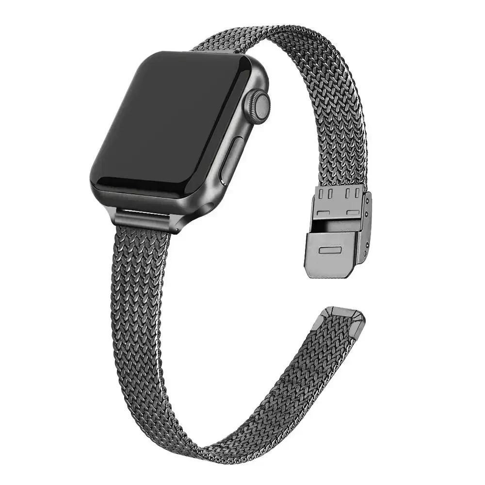 New Bracelet Metal Band for Apple Watch 10 9 8 7 6 SE 5 4 44 45 49MM Ultra Stainless Steel Milanese Strap for Iwatch 42MM 46MM