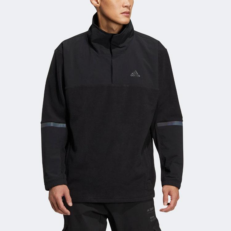 Adidas Outdoor Sports Half-Zip Pullover Sweatshirt Men Sweatshirt Black HE7371