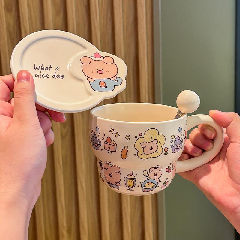 Dívka dárek k narozeninám pár roztomilé prase keramický hrnek přítelkyně praktický suvenýr dětský dárkový box