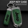 For Jeep Zinc Alloy Leather Car Key Cover Case Fob for Jeep Renegade Compass Cherokee Grand for Chrysler 300C Wrangler Car Ac
