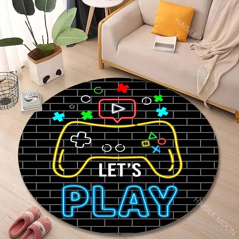 Multiple Sizes Game controller Print Round Rugs for Living Room Bedroom Floor Mats Kids Room Household Carpet Home Decor