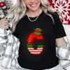 Womens Christmas Alphabet AZ Graphic Print Tshirt Holiday Casual Top with Santa Letters Perfect for Xmas Party Street Wear