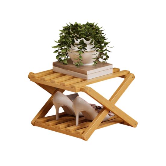 Wooden Folding Shoe Rack No Assembly 2/3/4/5/6/7 Tiers Bamboo Corner Shoe Rack Hallway Entryway Small Space Shoe Organizer Shelf