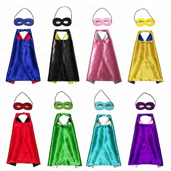 70 X 70 Cm Satin Boys Girls Superhero Cape Any Color Double-Sided For