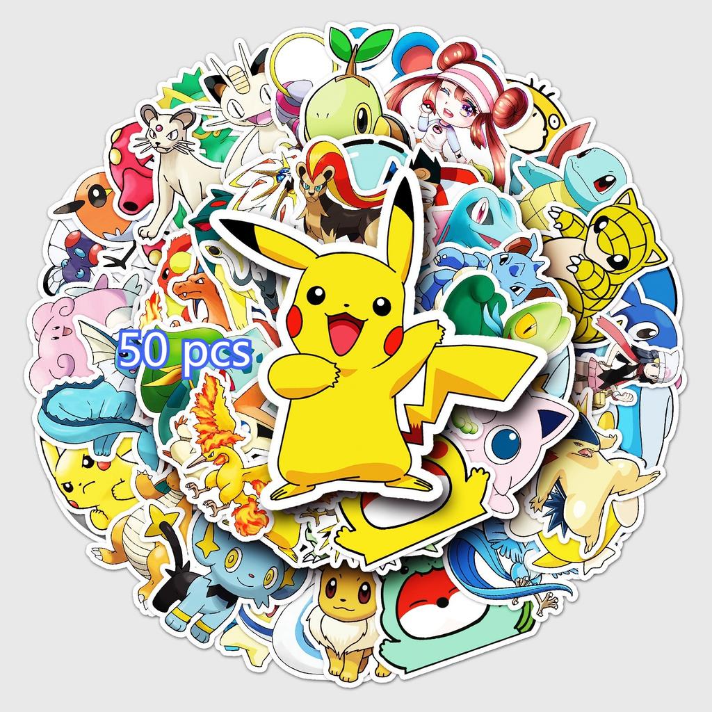 50/100pcs Cute And Charming Anime Pokemon Psyduck Stickers Adorable Cartoon Graffiti Decal DIY Phone Water Bottle Laptop Sticker designed for