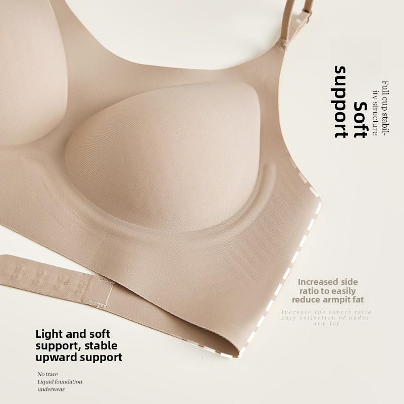 Foundation Nude Invisible Thin Strap Cami Bra, Seamless Push Up Tank Top Anti-Sagging Side Support Lingerie