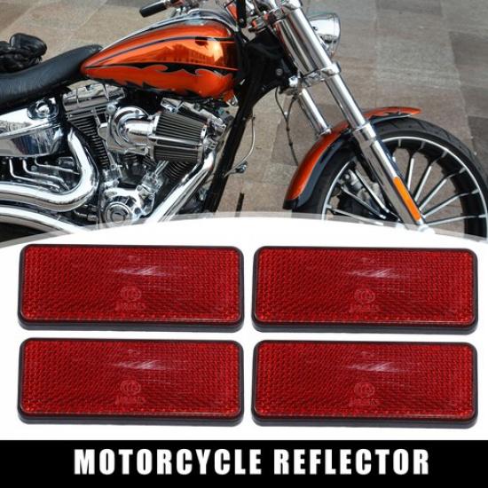 4pcs 87.5mm Red Universal Rectangular Reflective Warning Reflector Motorcycle