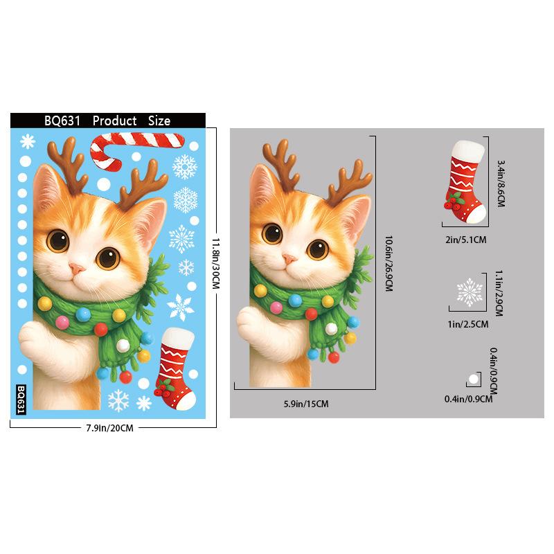 Vánoční Sněhová Vločka Los Sněhulák Skleněná Nálepka Vánoční Ozdoby Vánoční Nástěnné Samolepky Veselé Vánoce Dekorace Šťastný Nový Rok Samolepka