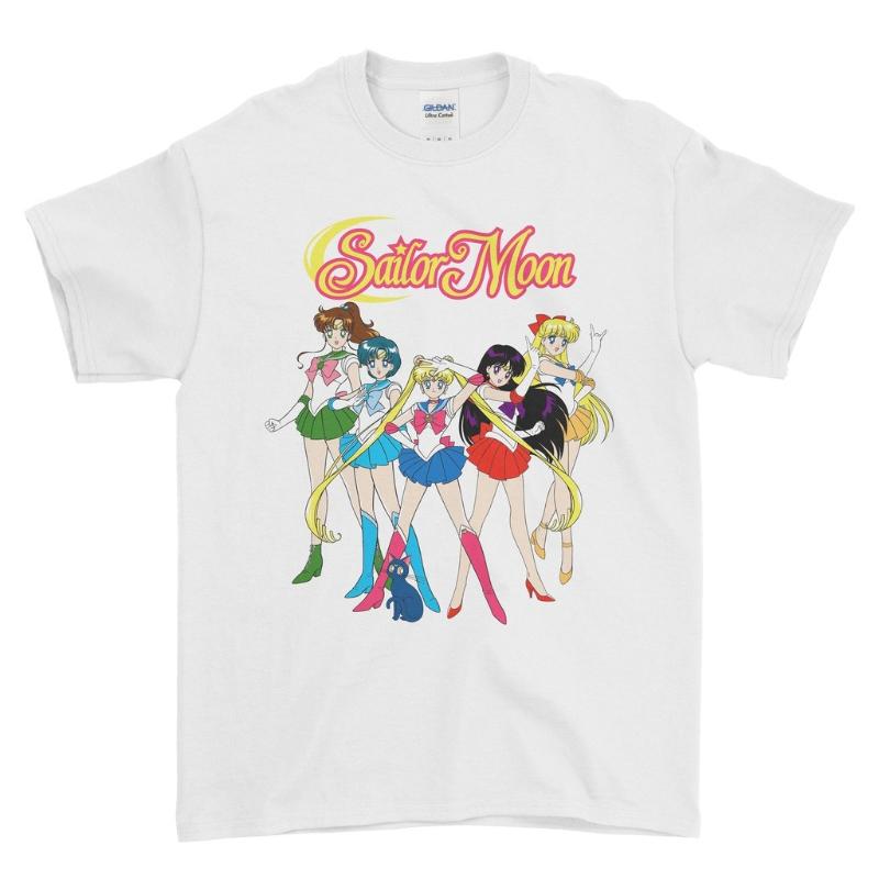 Japanese Sailor Moon Retro Animation T-shirt Men's Cotton T-shirt Summer New Retro Men's and Women's Streetwear