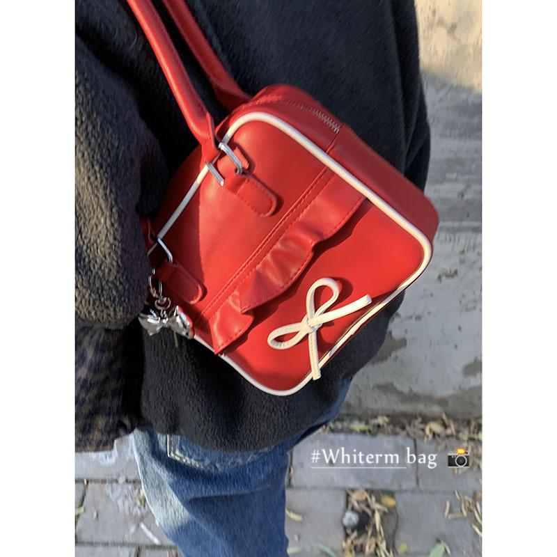 Korean niche design handbag bag women's 2025 new fashion bow small square bag commuter shoulder underarm bag