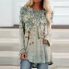 Women's Casual Fashion Creative Print Loose Round Neck Long Sleeve Tops