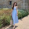 Gentle Wind French Suspender Dress, Children's Summer Seaside Vacation Temperament, Waist and Thin A-shaped Long Dress