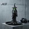 Spooky Resin Statue Halloween Witch Statue, LED Light Up Gothic Figurine, Mysterious Party Decoration Dark Fantasy Sculpture for Desktop Bookshelf
