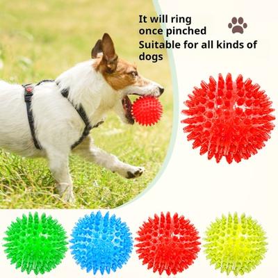 Squeaky Dog Chewing Sound Ball Toy Safe Teeth Cleaning Interactive Puppy Chew Toy Balls Dog Training Toys Pet Supplies for Boredom Relief Dental Care