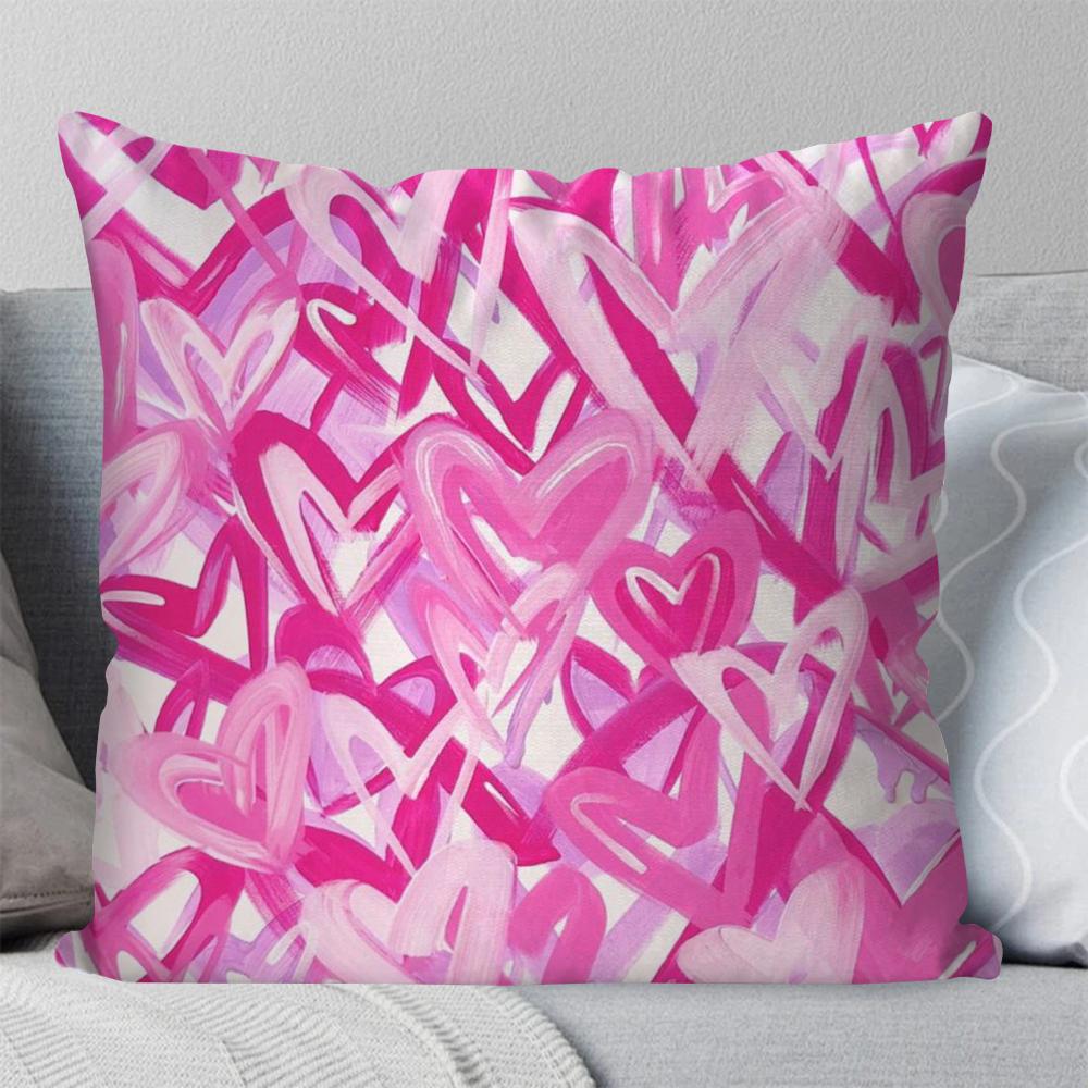 1pc Love Full Screen Cartoon Pillow Case Square Pillow BedroomSofa Leisure Comfort Cushion Car Living Room Home Decoration 40X40