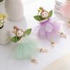Party Supplies Long Legs Flower Fairy Ornaments Cute Mesh Easter Fairy Pendant Handmade with Flower Wing Girl Pendant Home Party