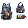 Dragon Ball Peripheral Cartoon Printed Backpack 3PCS Set Student School Bag Shoulder Bag Pencil Case Set