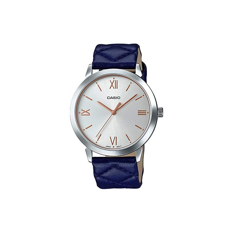 

Casio Standard Series 30M Water Resistant Quartz Movement Leather Strap Watch Women watches Silver LTP-E153L-2ADF Silver Dial