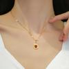 Titanium Steel Light Luxury Full Diamond Love Zircon Light Luxury Design Versatile Korean Style Niche Design Live Necklace