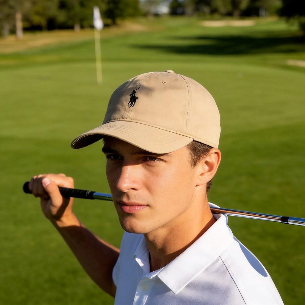 Polo Embroidered Baseball Cap With Wide Brim For Sun Protection And Casual Style