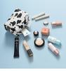 Cow Print Waterproof Cosmetic Travel Bag - Portable Skincare Organizer