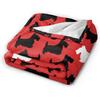 Scottie Dog Cute Pattern Super Soft Warm Fleece Blanket, Comfortable Flannel Blanket, Four Season Blanket Suitable for Bedroom Bed and Sofa