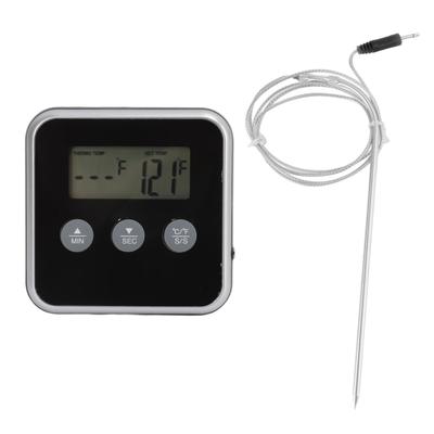 Lebensmittel Grillthermometer LCD-Anzeige Lange Sonde 2 Einheiten Digitales Fleischthermometer Timer für Küche