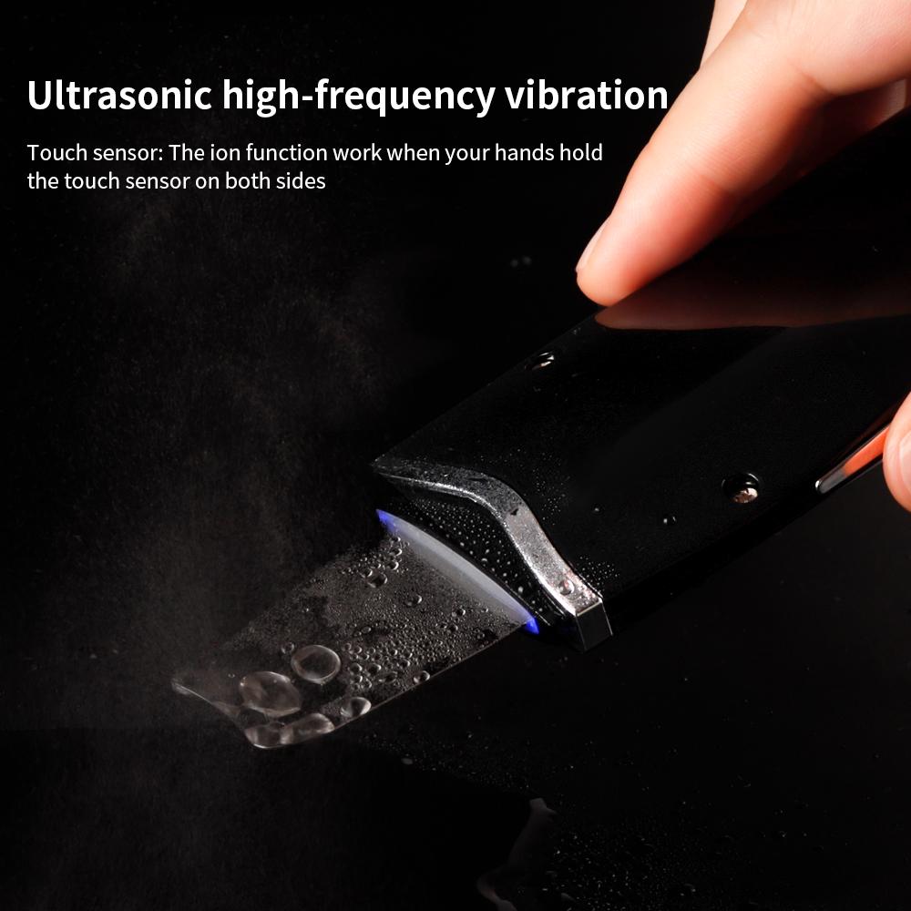 Ultrasound Face Spatula Skin Scrubber High-Frequency Vibration Massager Facial Lifting Blackhead Removal Deep Peeling Cleaner