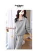 Women's Trendy Autumn Two-Piece Set: Elegant Collared Long-Sleeve Sweatshirt and Casual Pants