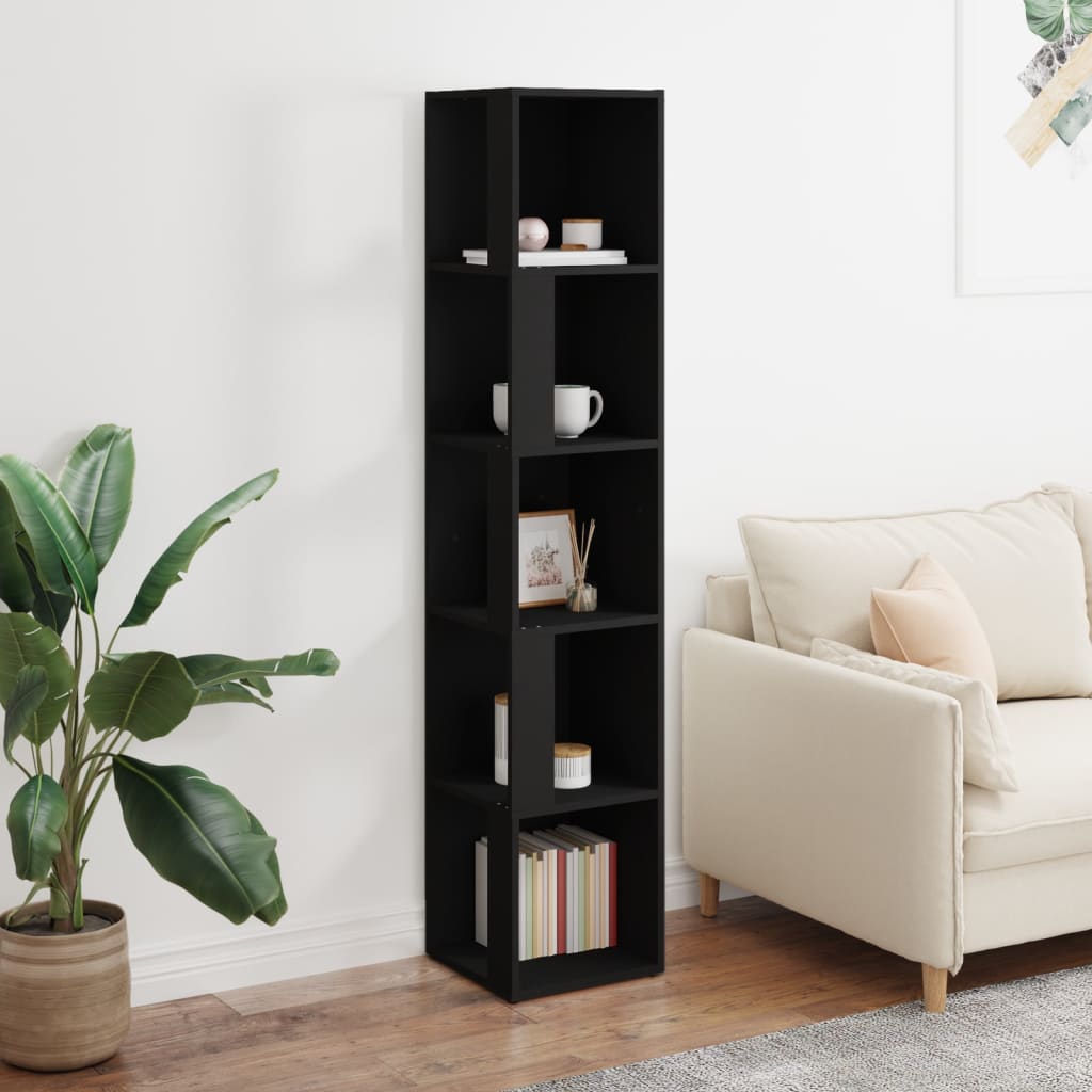 Corner Shelf Black 33x33x164.5 cm Particleboard