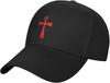 Crusader Knight Templar Cross Black Baseball Cap Unisex Adjustable Casual Dad Hat