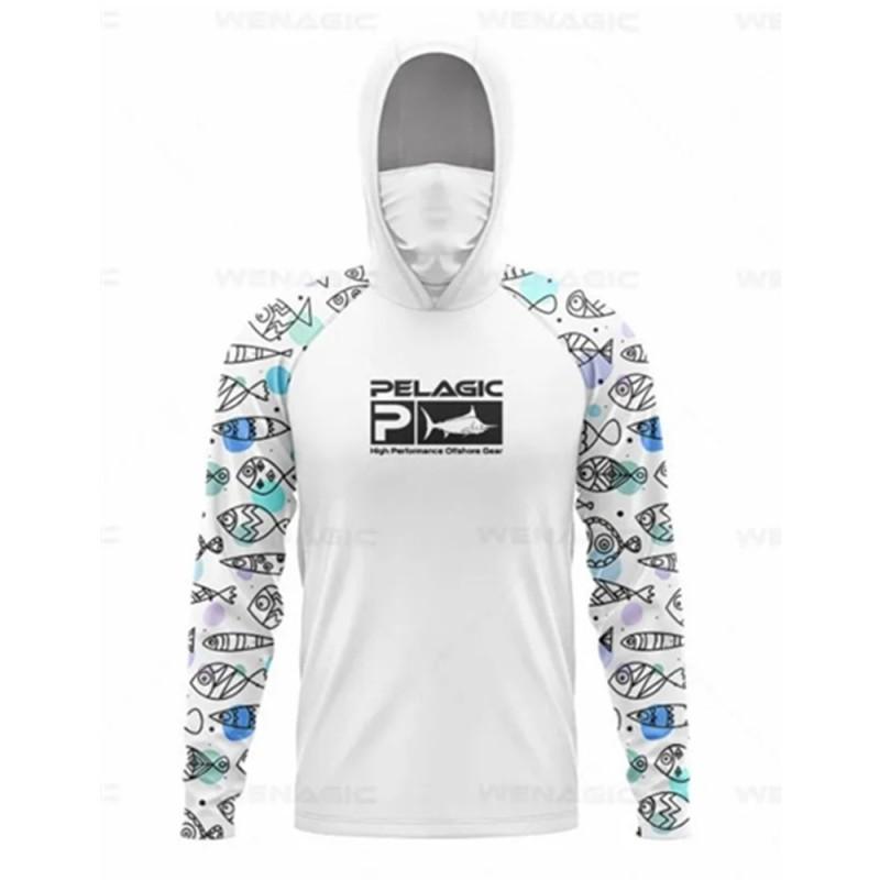 Mens Quick-Dry Hooded Fishing Shirt With UPF Sun Protection Milk Silk Fabric Outdoor Angling Apparel