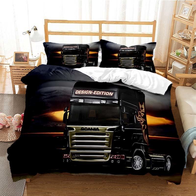 Scania Truck Duvet Cover Set 3D Print Soft Comforter Cover Microfiber Bedding Set Trendy Truck Quilt Cover For Room Decor 2/3Pcs
