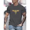 JH Creative Print Men's Casual Crew Neck Cotton T-Shirt, Summer Outdoor