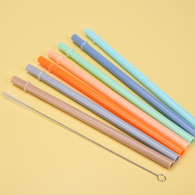 12Mm Aperture Straw Multi-Color Solid Color Plastic Cup Accessories Pp Straw Non-Disposable Straw With Ring