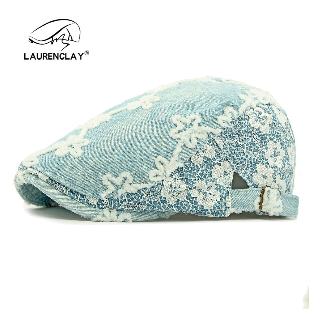 Personalized Jacquard Hat Female British Vintage Beret Casual Washed Cowboy Hat Cap Forward Hat
